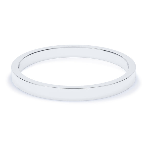 2mm Polished Flat Profile Wedding Band