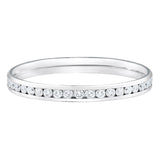 2mm Half Diamond Channel Set Platinum Wedding Band