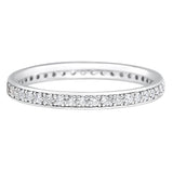 18ct White Gold 2mm Grain Set Diamond Set Wedding Band