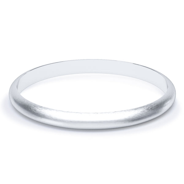 2.5mm Matt Finish D Shape Profile Wedding Band