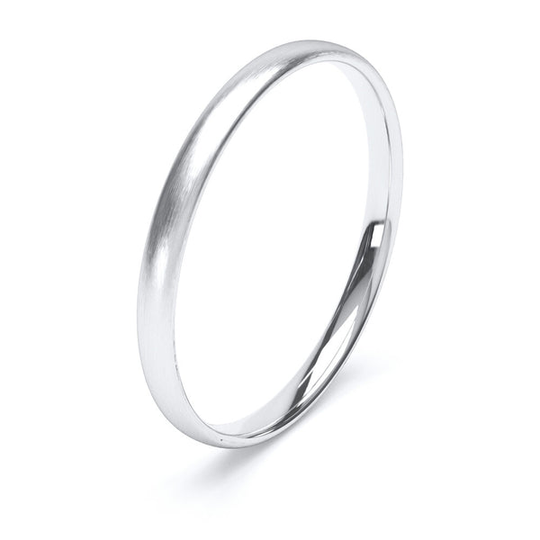 2mm Matt Finish Court Shape Wedding Band