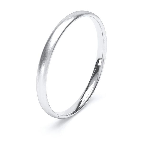 2.5mm Matt Finish Court Shape Wedding Band