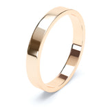 3mm Polished Flat Profile Wedding Band