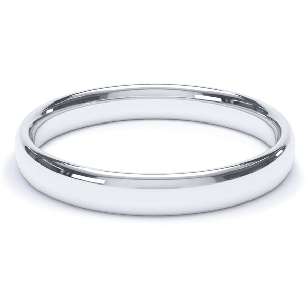 3mm Polished Court Shape Wedding Band