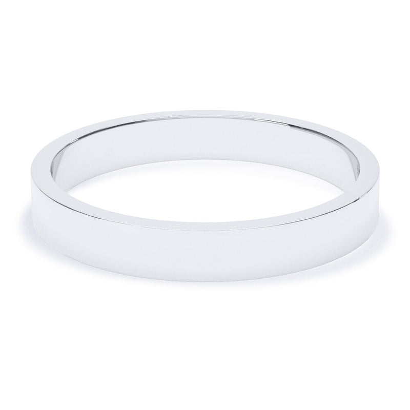 3mm Polished Flat Profile Wedding Band