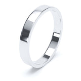 3mm Polished Flat Profile Wedding Band