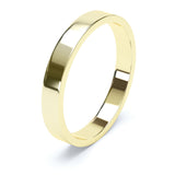 3mm Polished Flat Profile Wedding Band