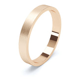 3mm Matt Finish Flat Profile Wedding Band