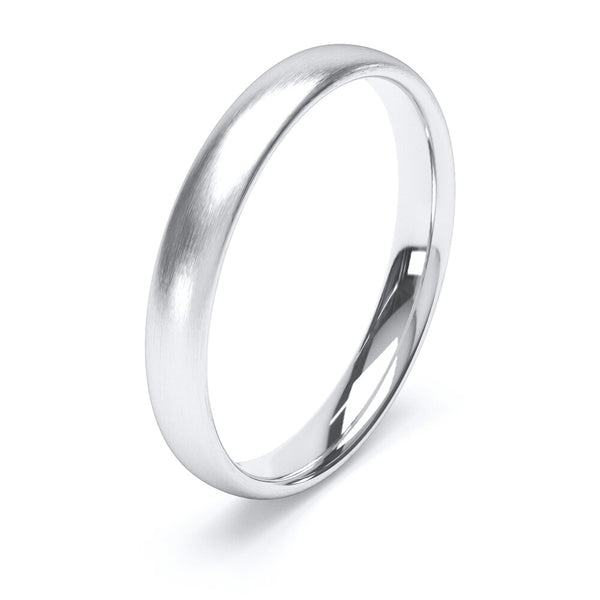 3mm Matt Finish Court Shape Wedding Band