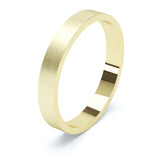 3mm Matt Finish Flat Profile Wedding Band