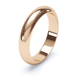 4mm Polished D Shape Profile Wedding Band