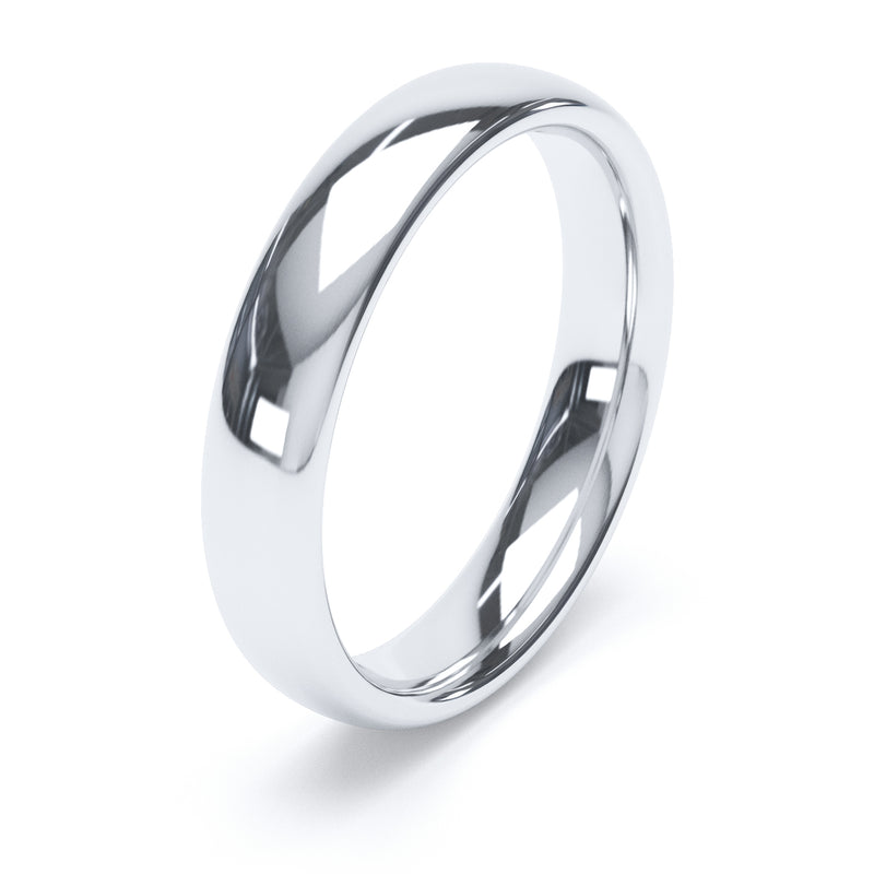 4mm Polished Court Shape Wedding Band