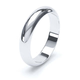 4mm Polished D Shape Profile Wedding Band