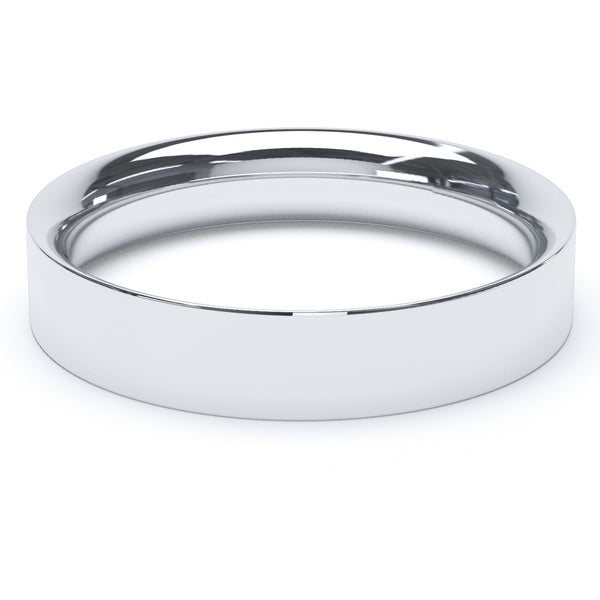 4mm Polished Flat Court Profile Wedding Band