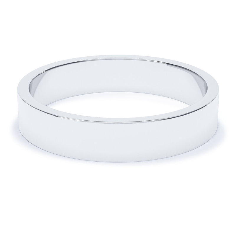 4mm Polished Flat Profile Wedding Band