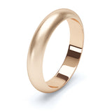 4mm Matt Finish D Shape Profile Wedding Band