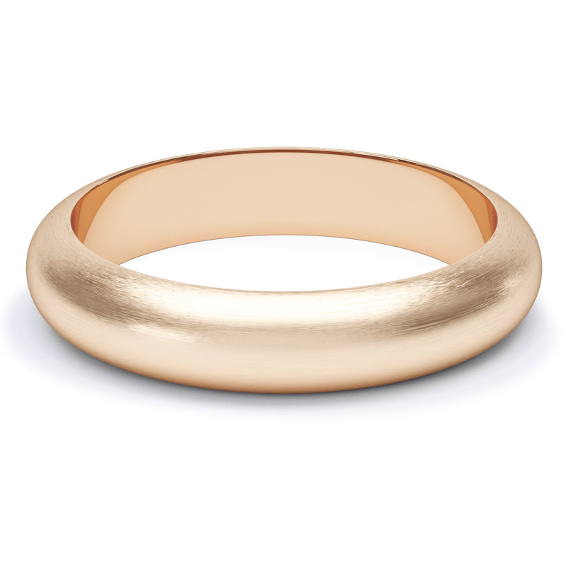 4mm Matt Finish D Shape Profile Wedding Band