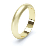 4mm Matt Finish D Shape Profile Wedding Band