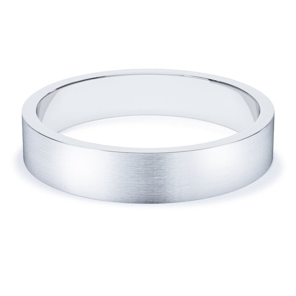 4mm Matt Finish Flat Profile Wedding Band