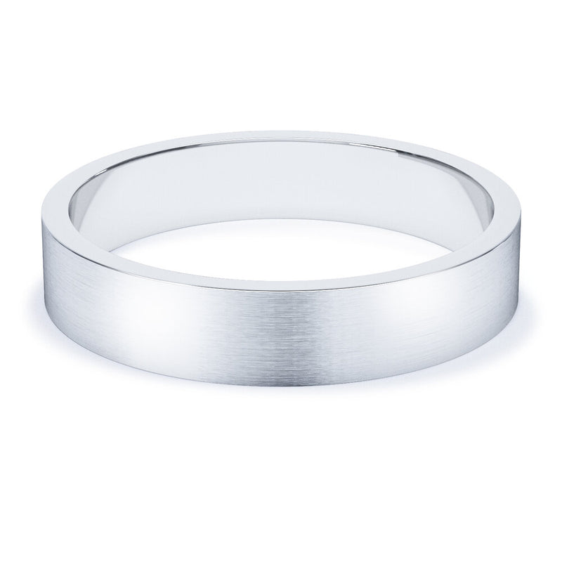 4mm Matt Finish Flat Profile Wedding Band