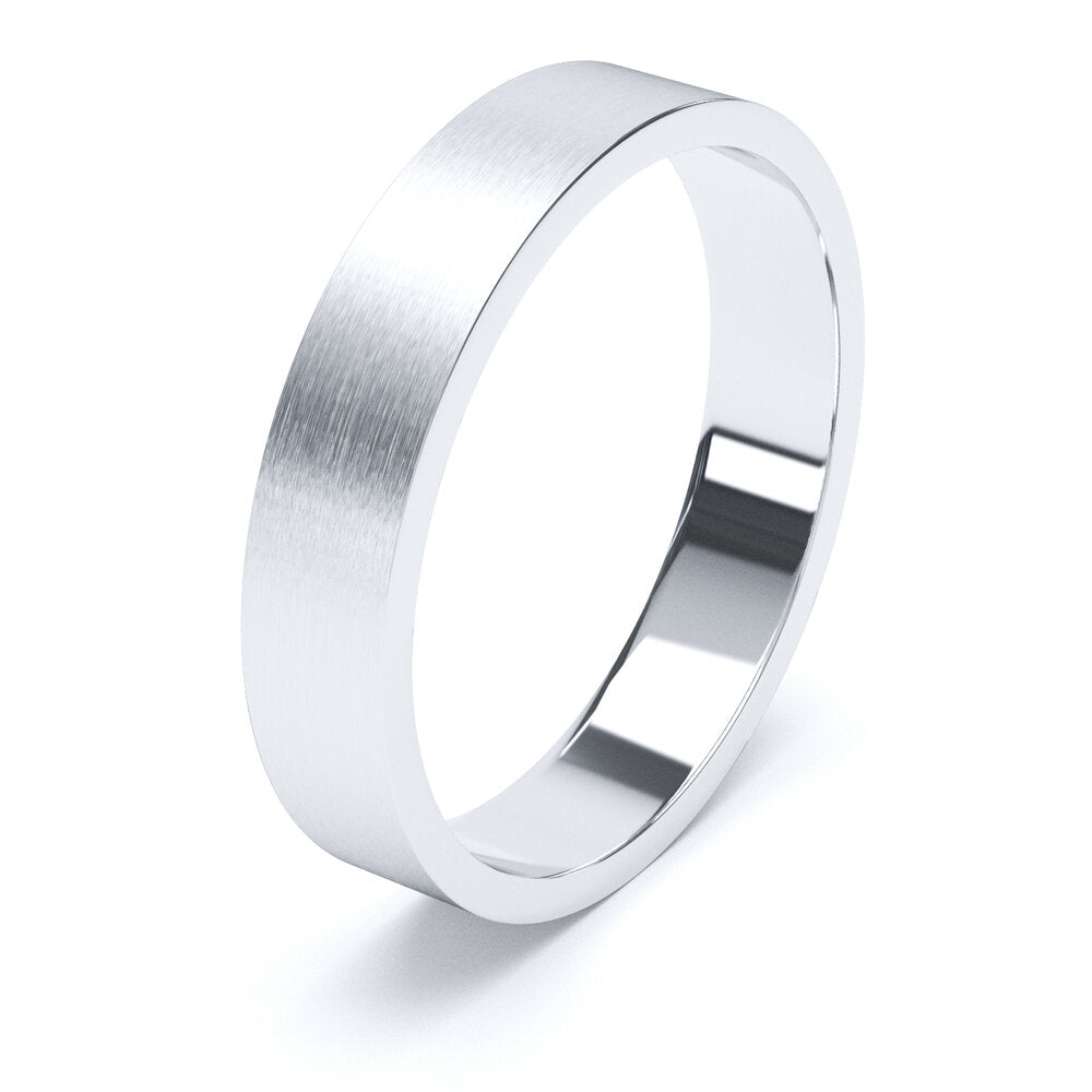 4mm Matt Finish Flat Profile Wedding Band – Bow & Co Jewellery Ltd