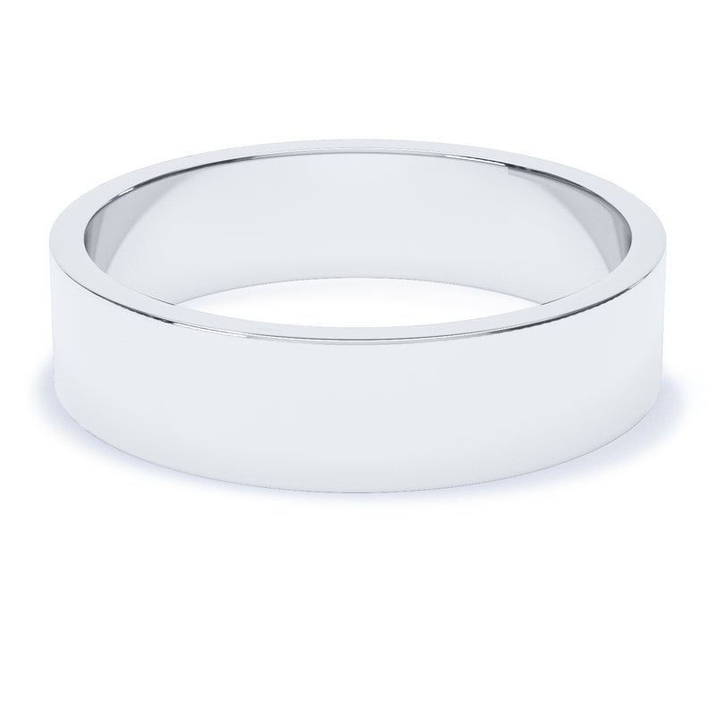 5mm Polished Flat Profile Wedding Band