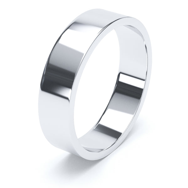 5mm Polished Flat Profile Wedding Band