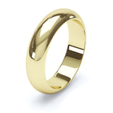 5mm Polished D Shape Profile Wedding Band