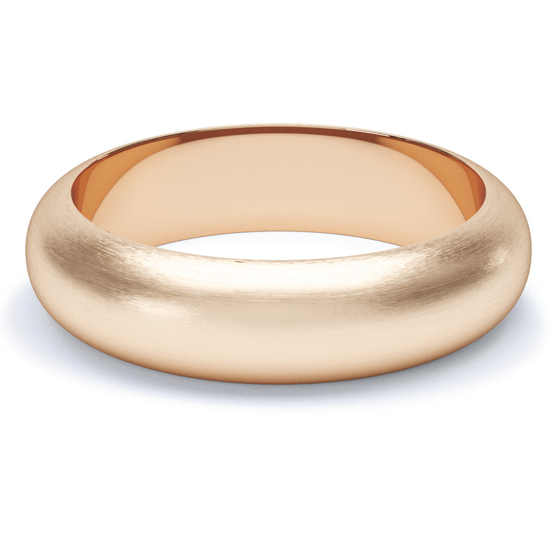 5mm Matt Finish D Shape Profile Wedding Band