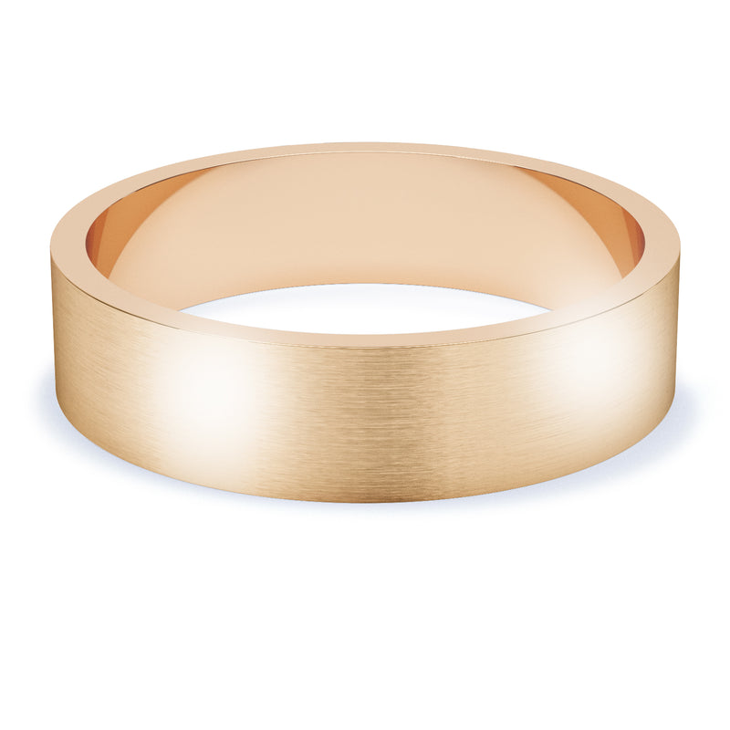 5mm Matt Finish Flat Profile Wedding Band