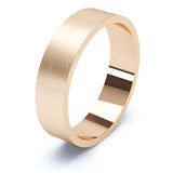 5mm Matt Finish Flat Profile Wedding Band