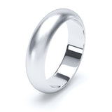 5mm Matt Finish D Shape Profile Wedding Band