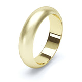 5mm Matt Finish D Shape Profile Wedding Band