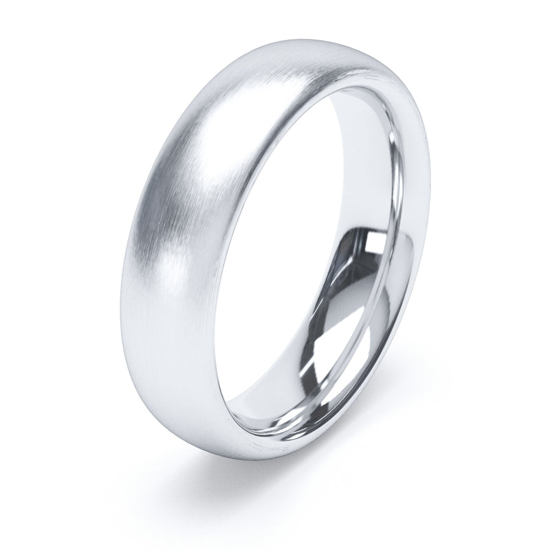 5mm Matt Finish Court Profile Wedding Band