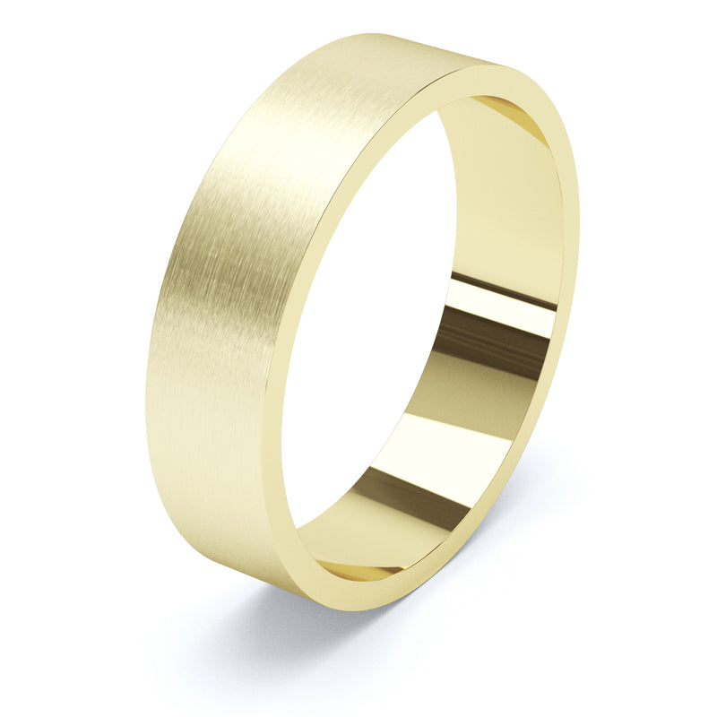 5mm Matt Finish Flat Profile Wedding Band