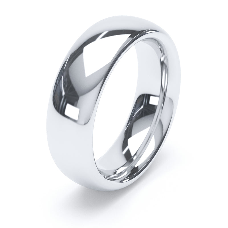 6mm Polished Court Profile Wedding Band