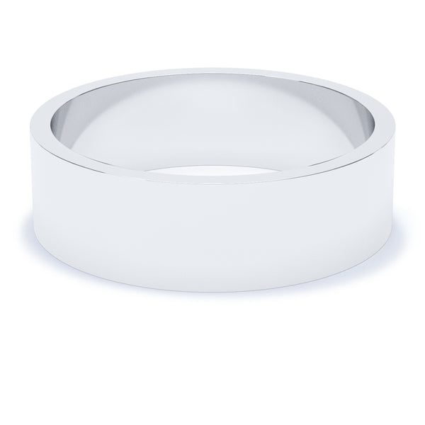 6mm Polished Flat Profile Wedding Band