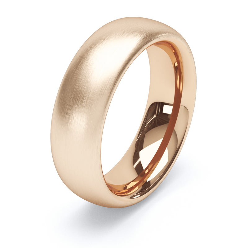 6mm Matt Finish Court Profile Wedding Band