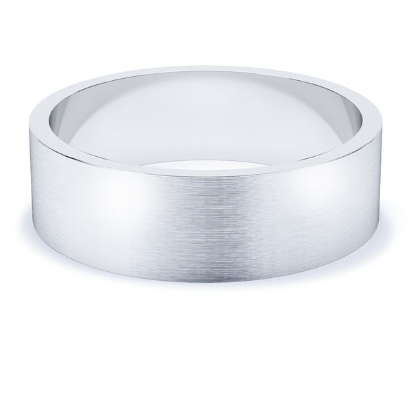 6mm Matt Finish Flat Profile Wedding Band