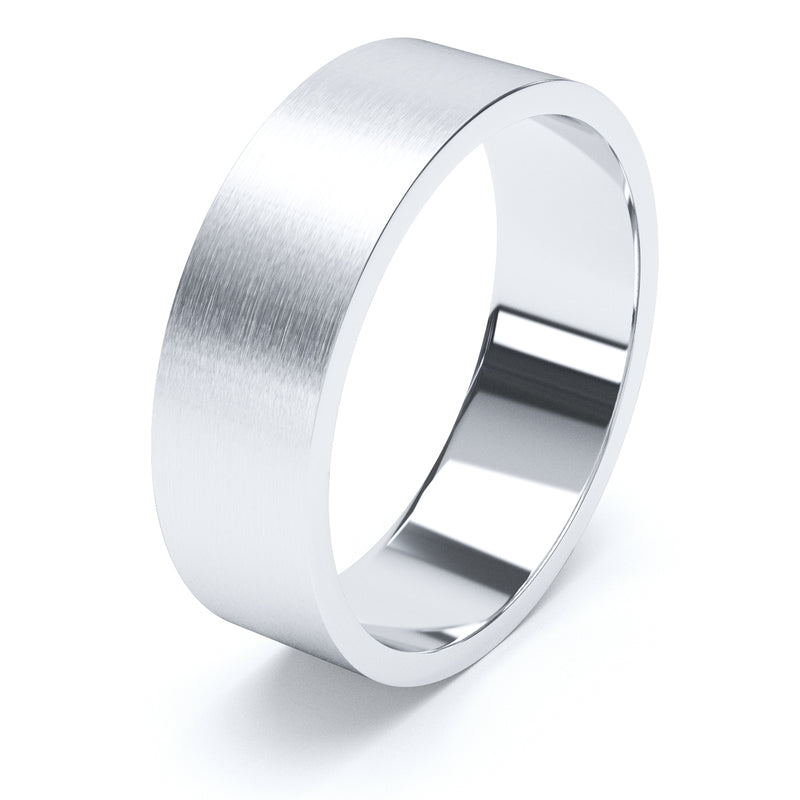 6mm Matt Finish Flat Profile Wedding Band