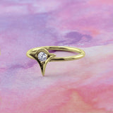 Amelia Yellow Gold Diamond Stacking Ring