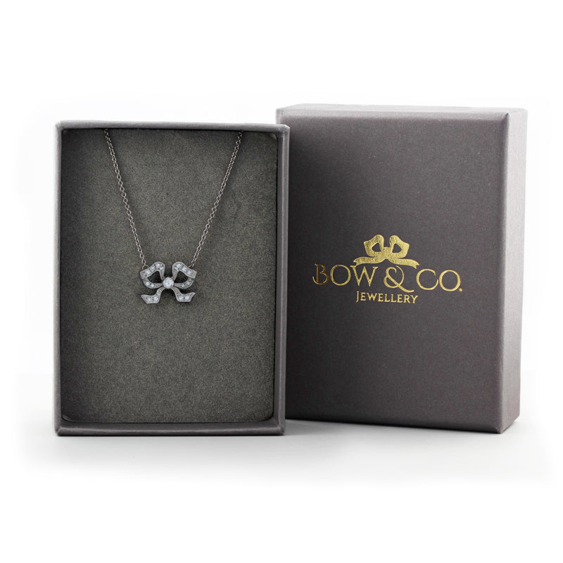 Florence Platinum Diamond Set Bow Pendant