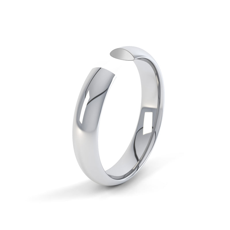 2.5mm Polished D Shape Profile Wedding Band