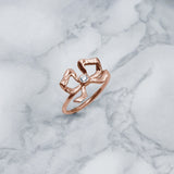 Florence 18ct Rose Gold Diamond Bow Ring