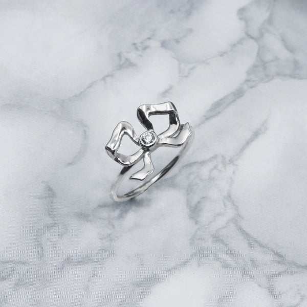 Florence Platinum Diamond Bow Ring