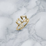 Florence 18ct Yellow Gold Diamond Bow Ring