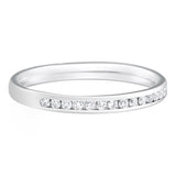 18ct White Gold 2mm Half Channel Set Diamond Wedding Band