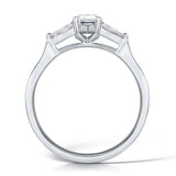 Emerald Cut Tapered Baguette Diamond Platinum Engagement Ring