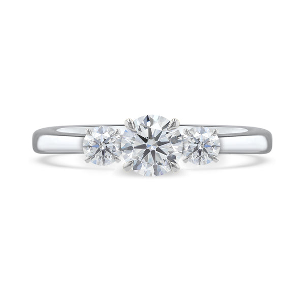 0.80ct Trilogy Diamond Three Stone Platinum Engagement Ring