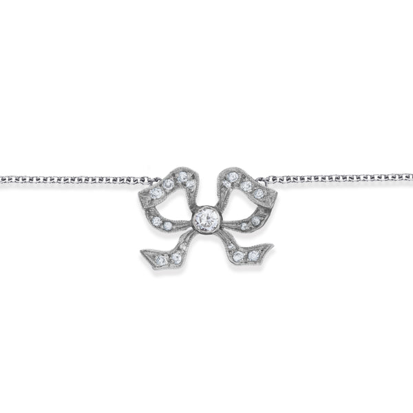 Florence Platinum Diamond Set Bow Bracelet